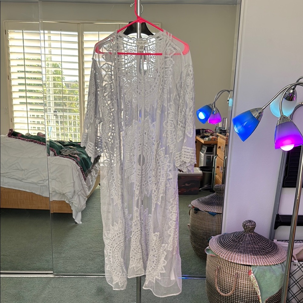 Rachel Zoe White Lace Sweater